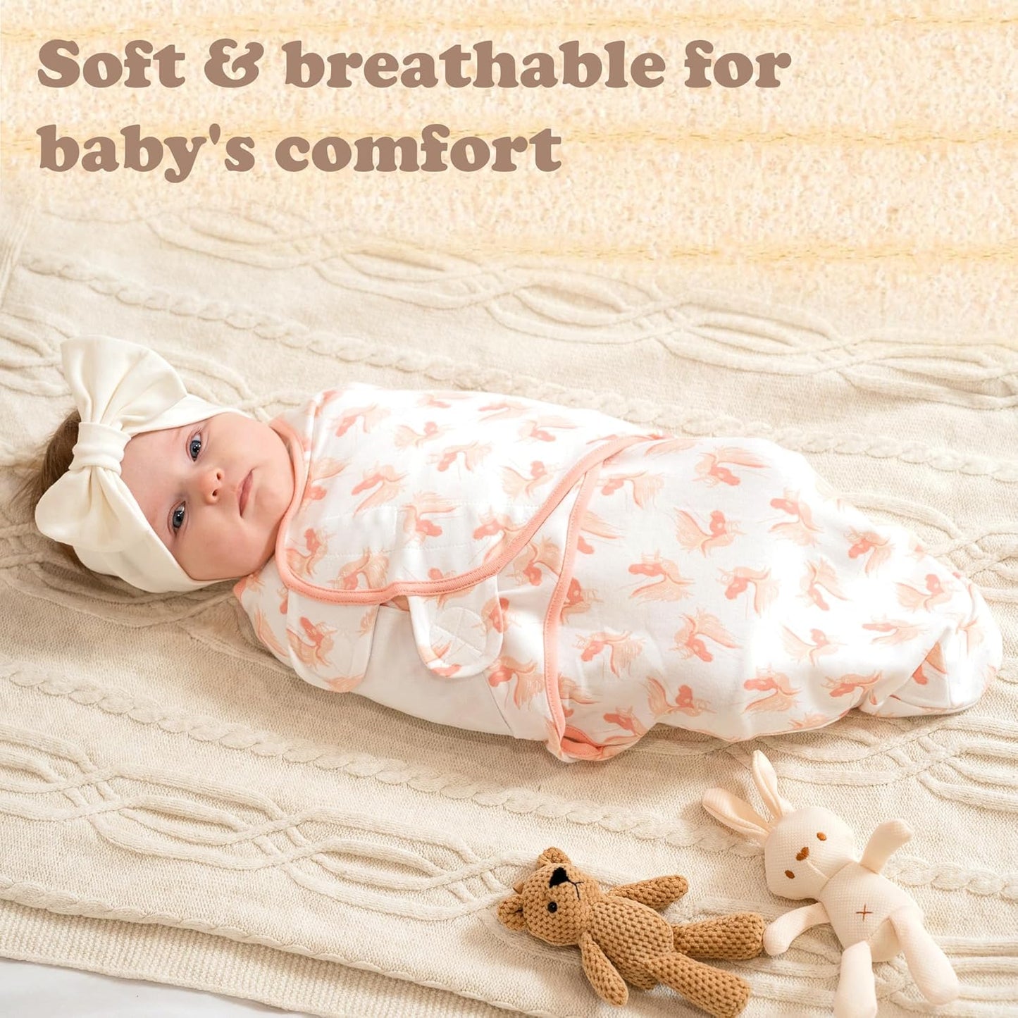 Bublo Baby Swaddles for Newborns – 3-Pack Infant Swaddles 0-3 Months – Adjustable Newborn Swaddle Sleep Sack – Soft Organic Cotton Baby Wrap for Safe & Cozy Sleep