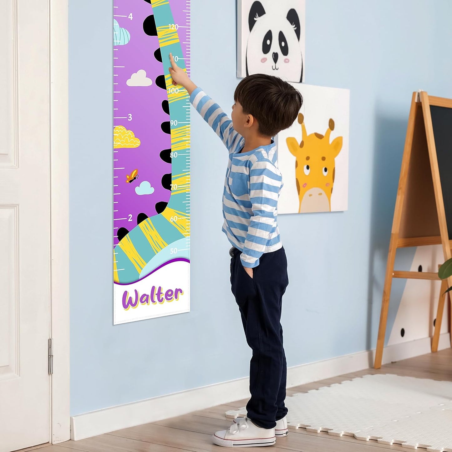 Personalized Kids Growth Chart - 12 Designs, 13oz Vinyl Height Measurement ft. cm, inches Chart for Toddlers - Ruler for Kids