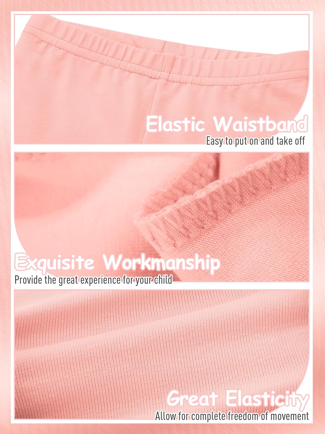 Resinta 4 Packs Toddler and Baby Girls Cotton Leggings Full Length Pants Stretchy Soft Tights Pants for Kids