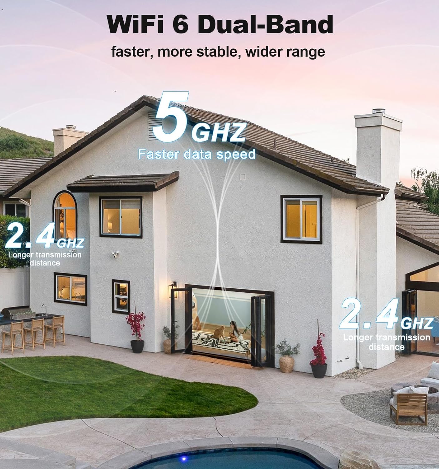 Security Cameras Indoor, 2K 5G&2.4Ghz WiFi Camera for Security Home with 911 Monitor Alert, 360 PTZ Baby/Pet/Dog Camera AI Search Motion Detection, Color Night Vision, Speaker, US Cloud Storage, 2Pack