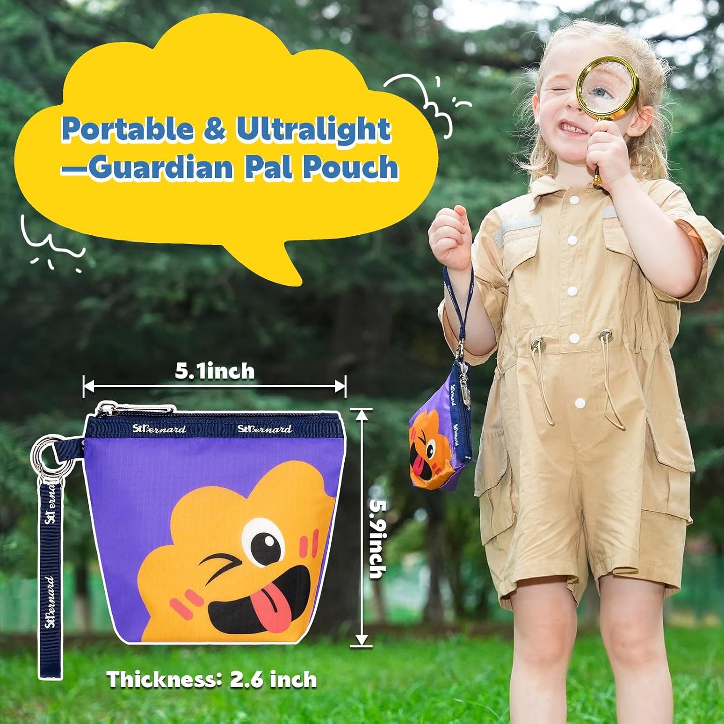 StBernard Kids First Aid Kit, EDC Mini Portable Medical Kit with Cute Bandages, Triple Antibiotic for Children's Daily Boo-Boos, Suits for Home, School, Hiking, Cub Scouts, Backpacking (Blue)