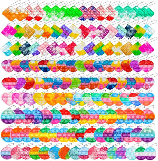 200pcs 2in Random Pop Bubble Fidget Sensory Toys, Pop Toy Bulk for Party Favor, Classroom Student Prizes Easter Basket Goodie Bag Stuffers Christmas Valentine Gift for Kid