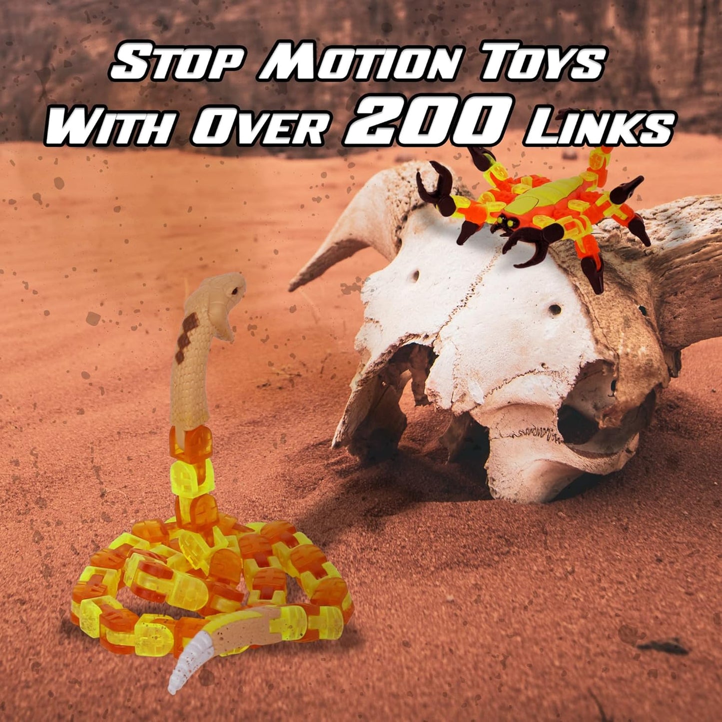 Zing Klixx Creaturez Combo Pack - Create Stop Motion Animation, Snap and Click Fidget Toys for Stress Relief, Great for Kids Ages 4 and Up (Scorpion + Rattlesnake)