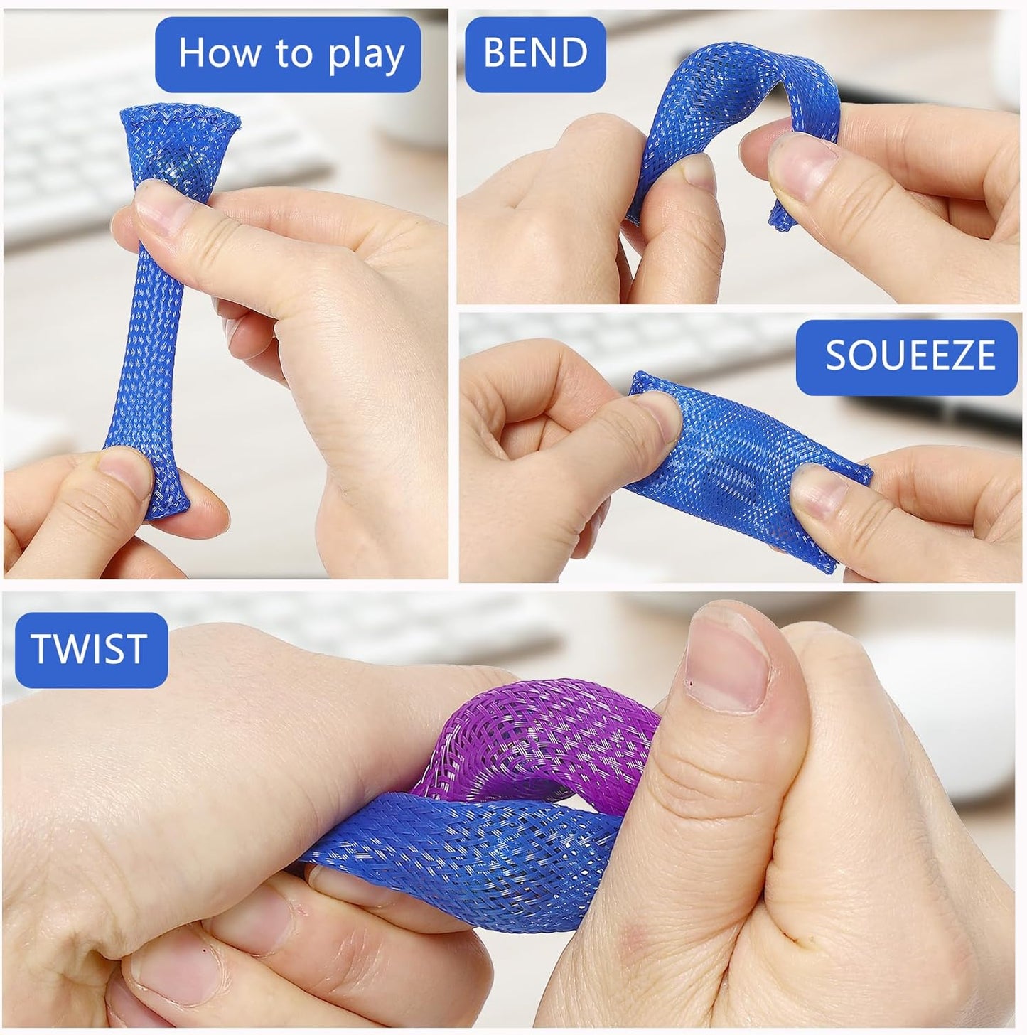 8Pcs Fidget Cube Toys Pack - Flippy Chain Fidget Spinner Galaxy Fidget Cube Slient Sensory Fidget Toys Set for Office Desk Adult Fidgets for Anxiety and Stress Cool Toys Christmas Toys