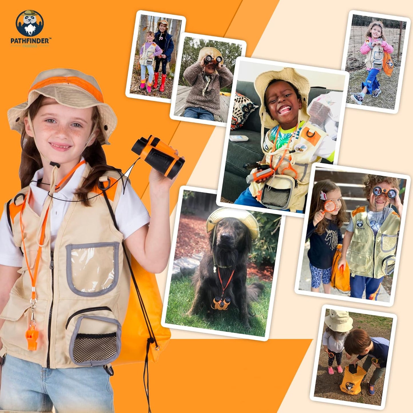 Kids Explorer Kit with Safari Vest & Hat for 3-12 Year Old Boys & Girls - Safari Costume & Dress Up as Zoo Keeper, Paleontologist - Giftable Outdoor Adventure Kit for Kids + Adventure Book