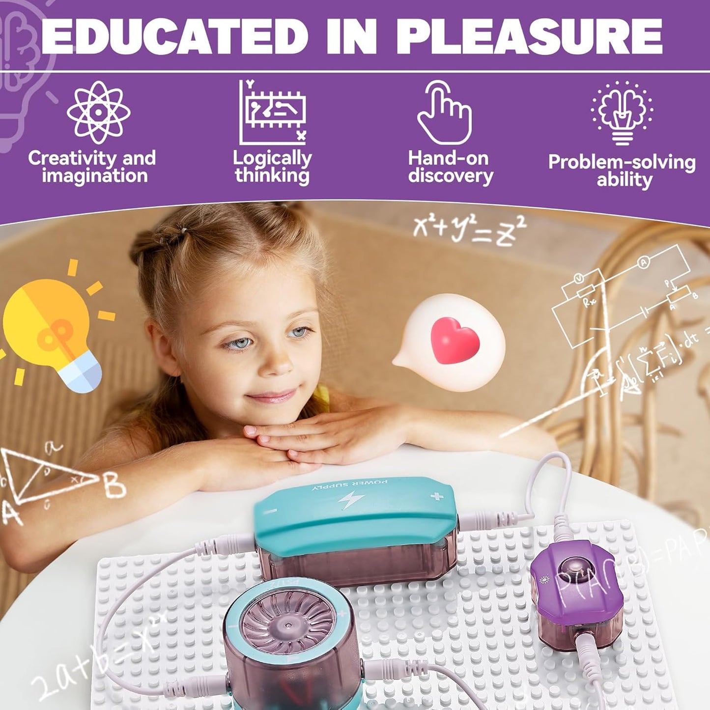 Circuit Board for Kids, SMILESSKIDDO 34 PCS DIY Electronics Exploration Kit with 70+ Projects, Physics Science Experiments Kit, School Family STEM Kits Educational Toy Gift for Kids 6+