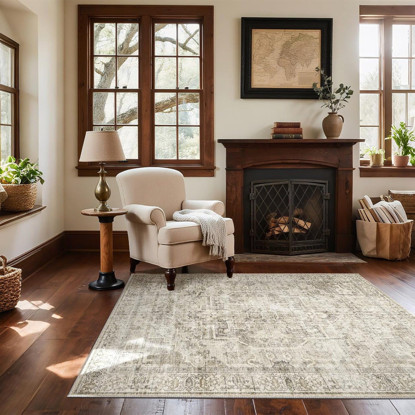 Machine Washable Throw Rugs for Entryway: Door Mat Indoor Entrance 4x6 Small Rug Stain Resistant Non-Slip Low Pile Soft Carpet for Kitchen Front Door Indoor Entry Bathroom Bedroom