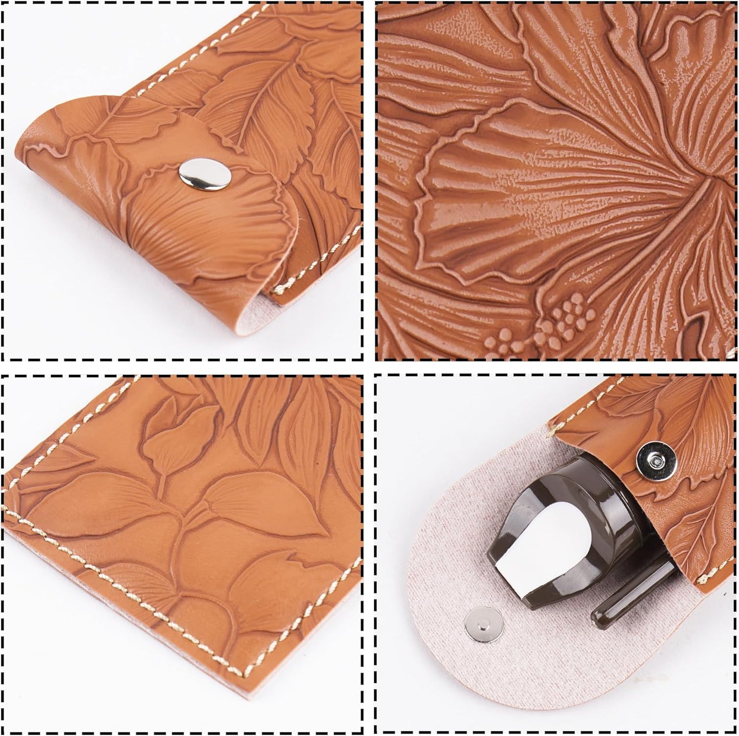 Recorder Instrument for Beginner Kids Adults,8-Hole Soprano Descant Recorder Music Flute with with Cleaning Rod & Leather Case For School Student Home Entertainment(2-Carved Light Brown)