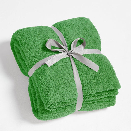 CYMULA Super Soft Green Throw Blanket - Lightweight Plush Fuzzy Fluffy Warm Cozy Blankets and Throws for Sofa Bed All Season Use, 60 x 80 inches
