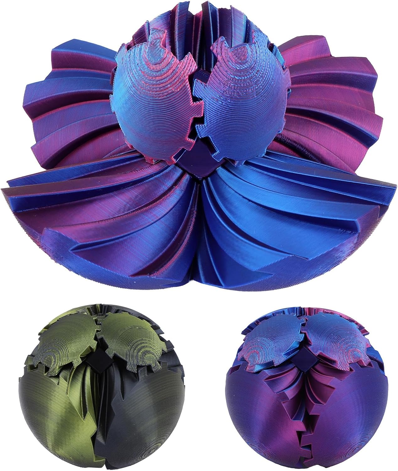 Gear Ball - 3D Printed Gear Ball Spin Ball or Cube Fidget Toy, Gear Sphere, Gear Ball Gearball Fidget Toy, Stress Ball, GearSphere Desk Toy, Fidget Ball, Gear Toy for Stress and Anxiety Relaxing