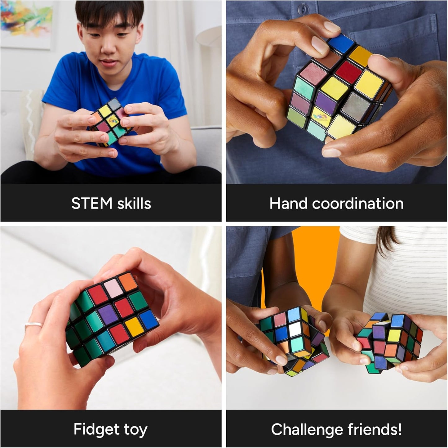 Rubik’s Impossible, The Original 3x3 Cube Advanced Difficulty Classic Color-Matching Problem-Solving Puzzle Game Toy, for Adults & Kids Ages 8 and up