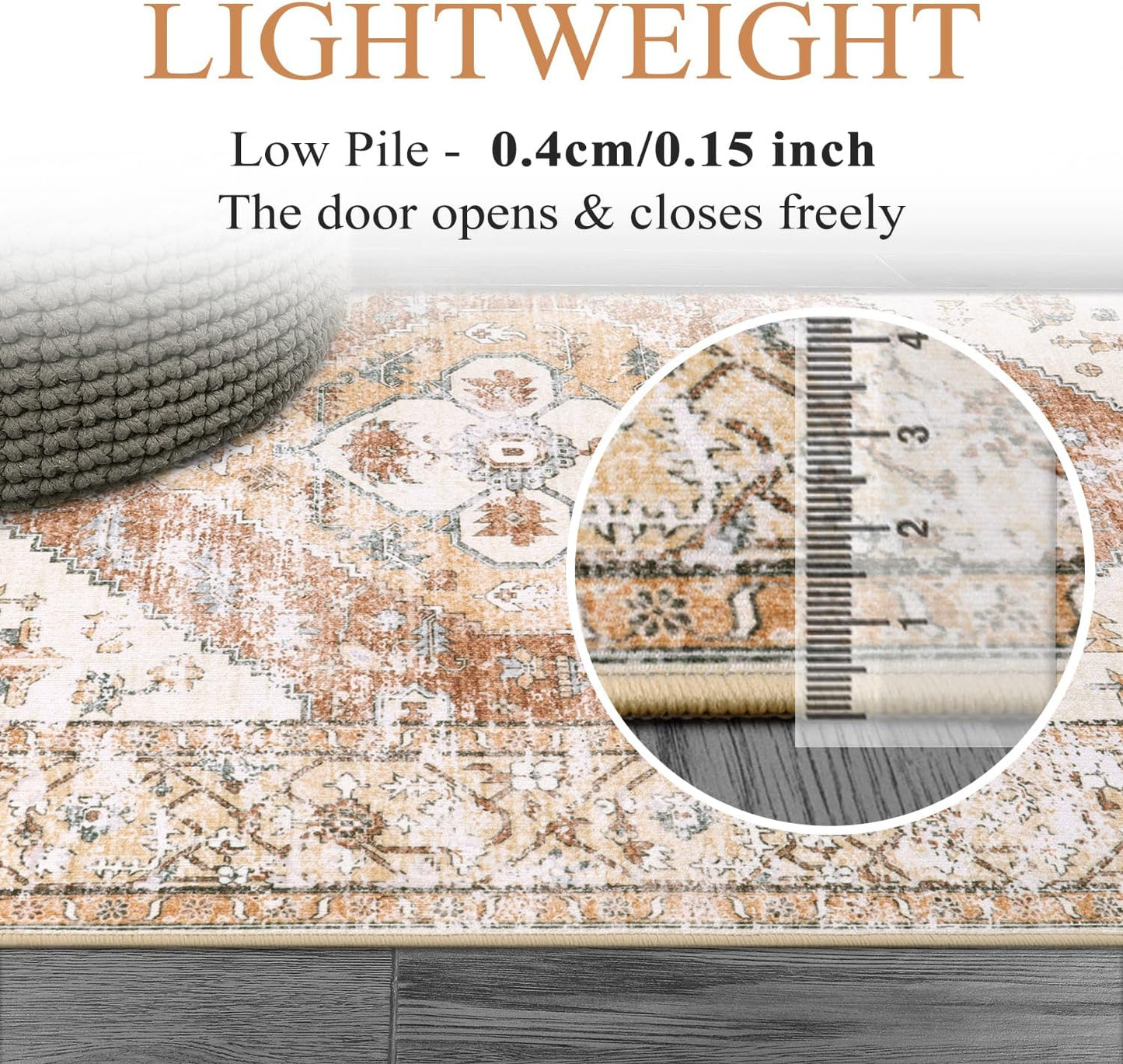 Lahome Boho Carpet Runners for Hallway 2x10 Washable Non-Slip Runner Rug Non-Shedding Lightweitht Long Kitchen Carpet, Oriental Distressed Print Floor Mat for Entrance Laundry Room Foyer