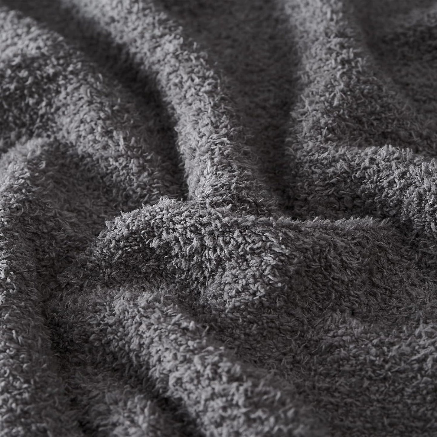 CYMULA Knit Throw Blanket for Couch Dark Grey-Super Soft Lightweight Plush Fuzzy Fluffy Cozy Blankets and Throws for Sofa Bed, 50x60 inches