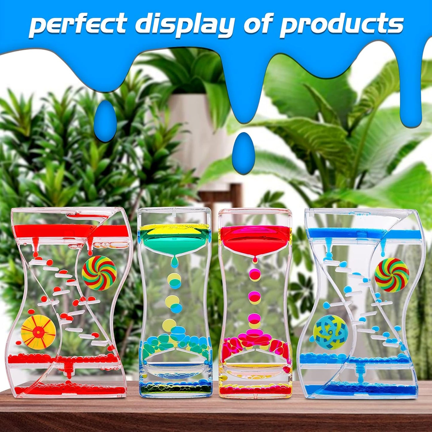 XINBAOHONG Liquid Motion Bubbler Sensory Toy for Kids and Adults 4-Pack，Calming Stress Relief Fidget Toys for ADHD Autism, Office Desk Decor