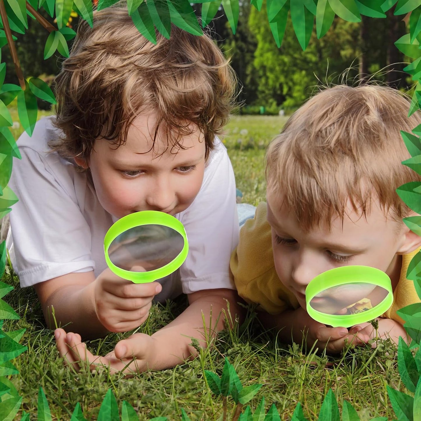 Libima 12 Set Binoculars for Kids with Neck String with Magnifying Glass and Compass Green, Toy for Boys and Girls for Bird Watching Camping Outdoor Explorer Kit Camping Outdoor Toys