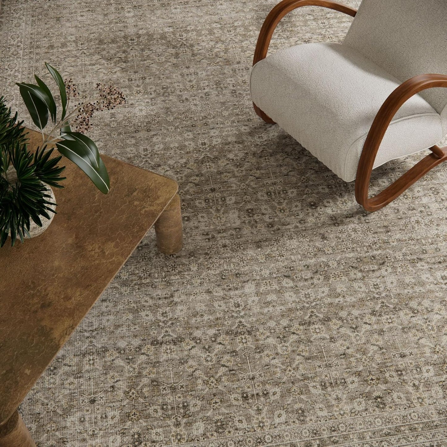 Washable Area Rugs for Living Room: 5x7 Bedroom Area Rug Boho Vintage Rugs Stain Resistant Non Slip Low Pile Soft Lightweight Carpet for Kitchen Dining Room Farmhouse Nursery Kids Room