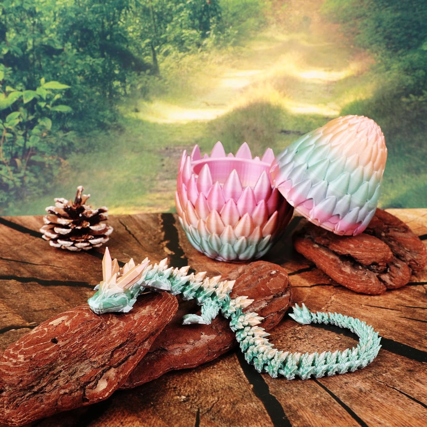 12inch Dragon Egg, Year of The Dragon, 3D Printed Dragon, Executive Desk Toys, Articulated Dragon, Fidget Toys Gifts for Graduates Students Teachers Adults (Candy)