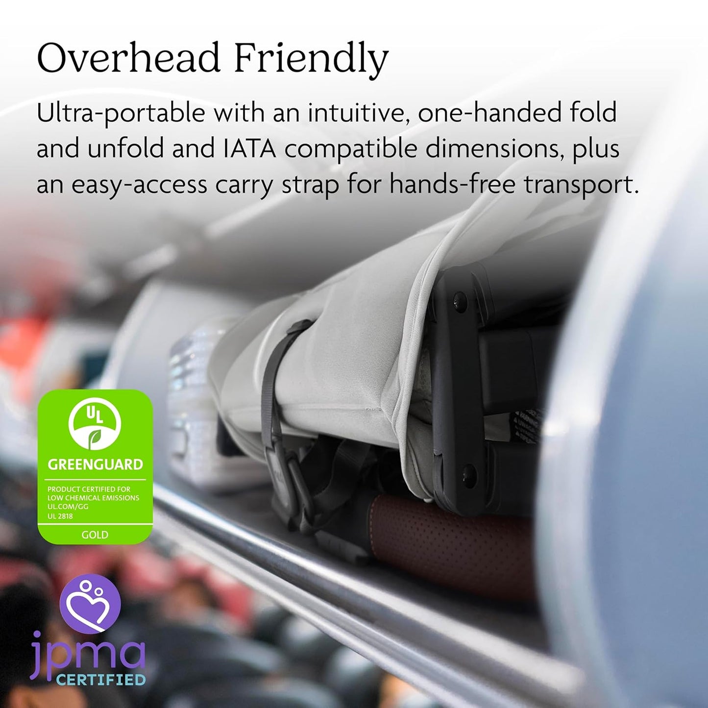 UPPAbaby Minu V3 Travel Stroller | Lightweight + Compact Design | One-Hand Fold + Unfold | from Birth + Overhead Compatible | Savannah (Pearl Gray Mélange/Carbon Frame/Chestnut Leather)