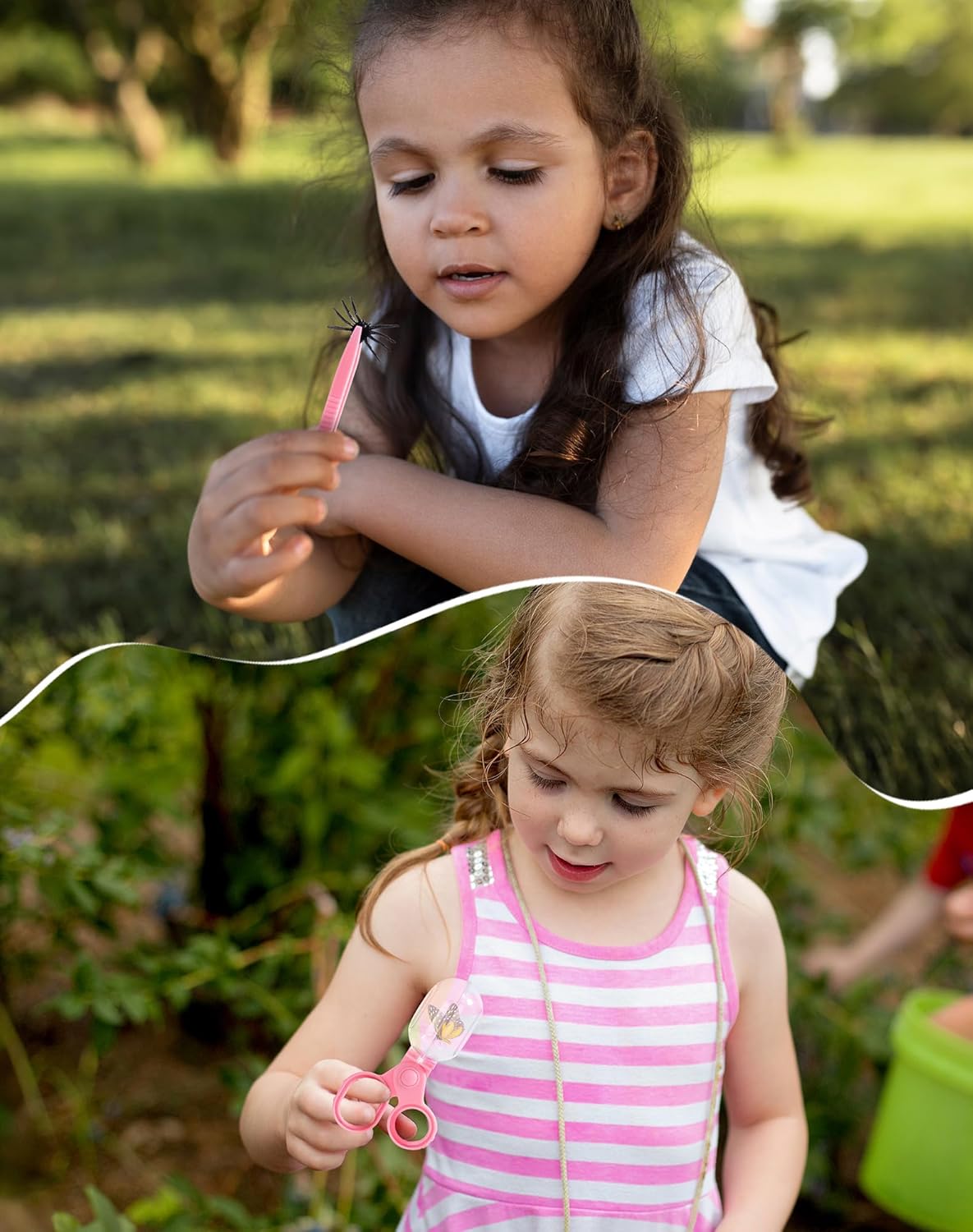 ROBUD Kids Explorer Kit, Bug Catcher Kit with Bag Kit, Pink Outdoor Exploration Set for Camping, Montessroi Toy for Kids Coming Closer to Nature，WRP28