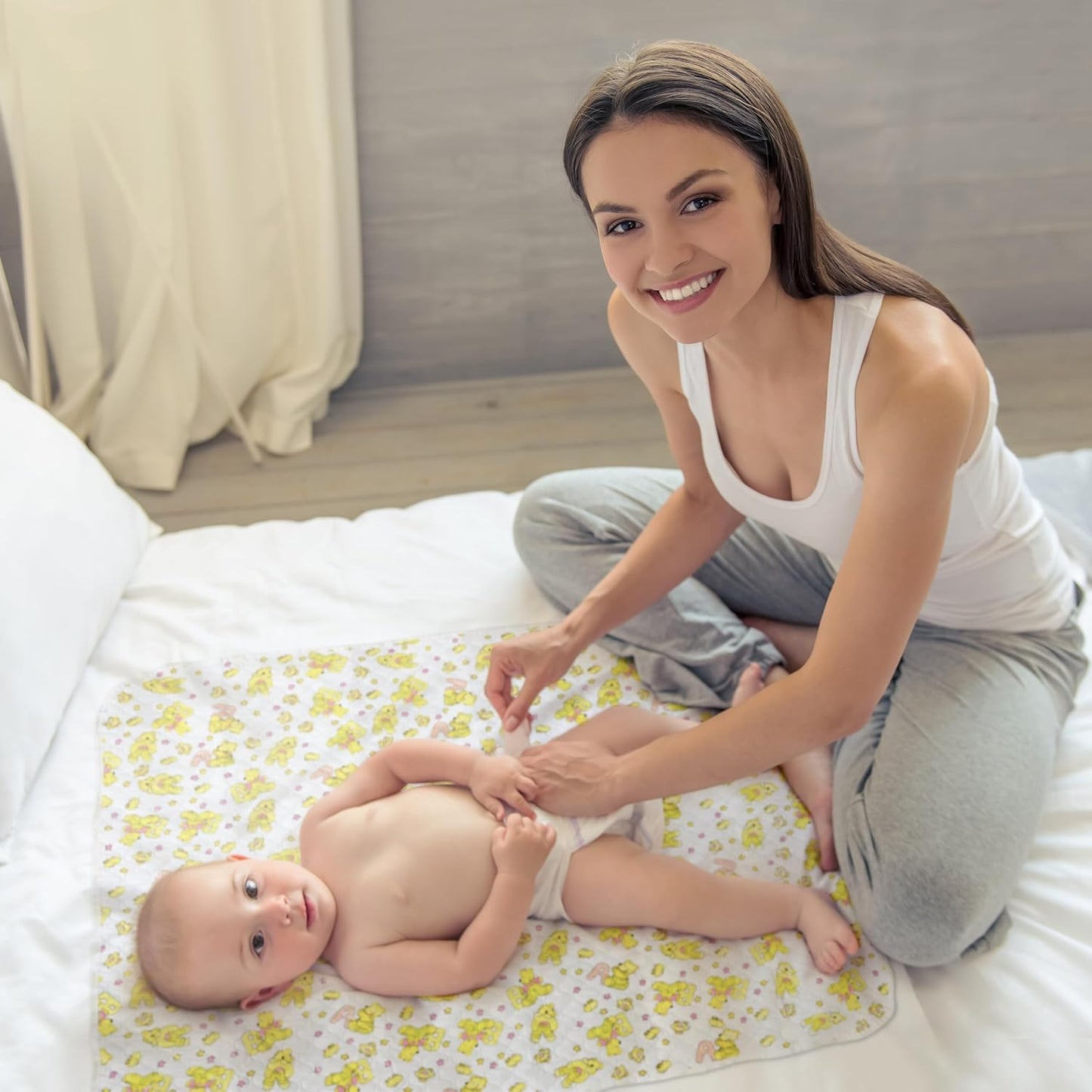 Changing Mat - Biggest Waterproof & Reusable Portable Changing Pad 25.5"x31.5" for Change Diaper in Any Places On The Go - Wipeable Compact Baby Change Cover Liner - Unisex Design for Girls & Boys