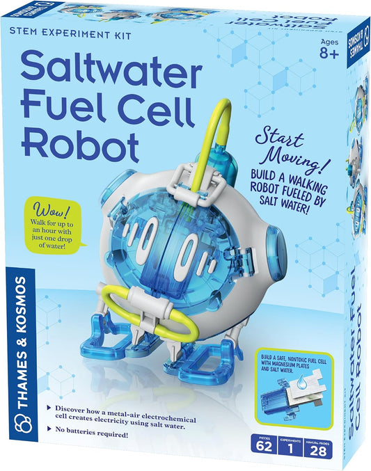 Thames & Kosmos Saltwater Fuel Cell Robot STEM Experiment Kit | Build a Walking Robot, No Batteries Required, Walks Up to 1 Hour on 1 Drop of Salt Water, Explore Non-Toxic, Renewable Energy, Ages 8+