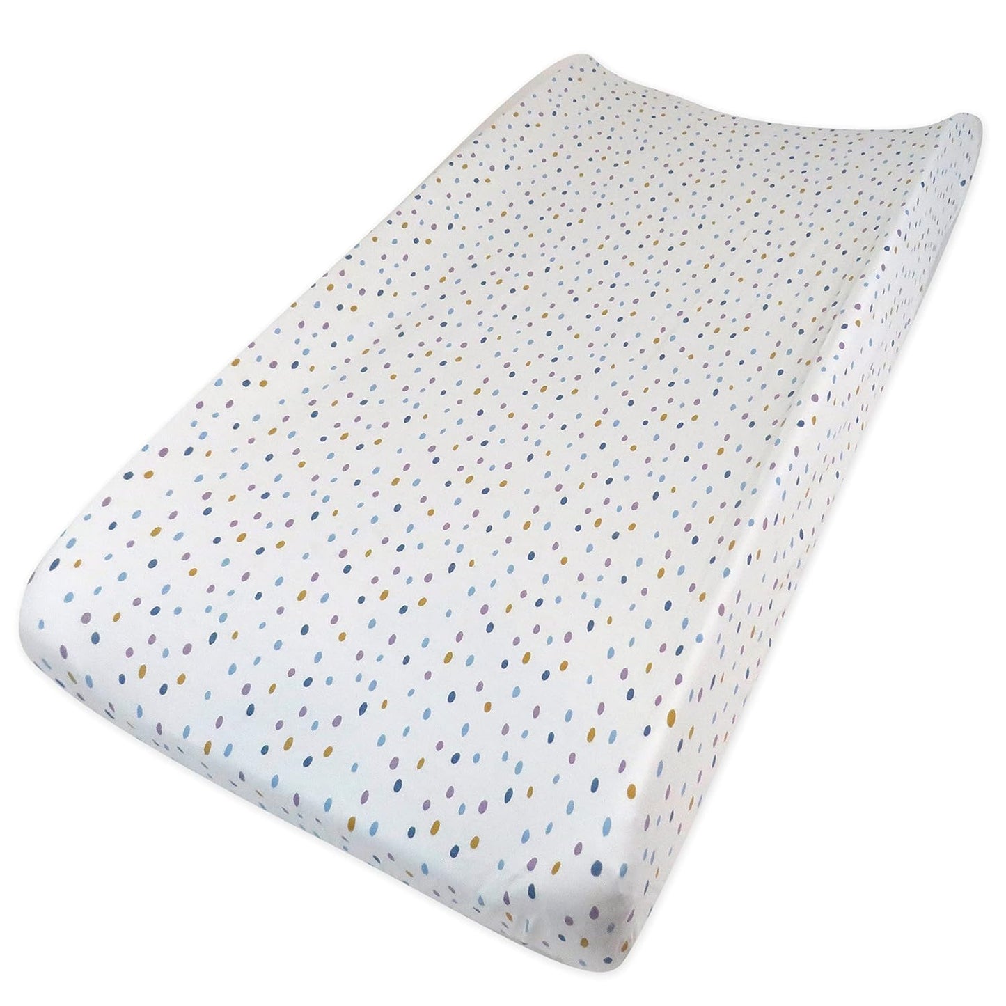 HonestBaby Girls Organic Cotton Changing Pad Cover, Marker Dot Purple, One Size