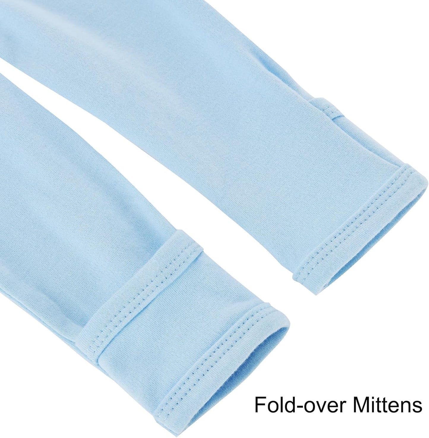 Aablexema Baby Footie Pajamas with Mittens - 3Pcs Infant Footed Sleeper Cotton Sleepwear Outfits