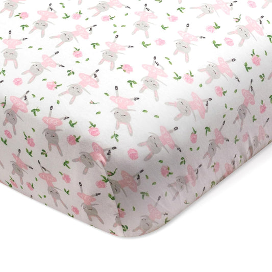 HonestBaby Unisex-Baby Fitted Crib Sheets Set Standard Mattress, 100% Organic Cotton Baby Boys, Girls, Neutral, 1 Pack - Light Gray Heather, One Size