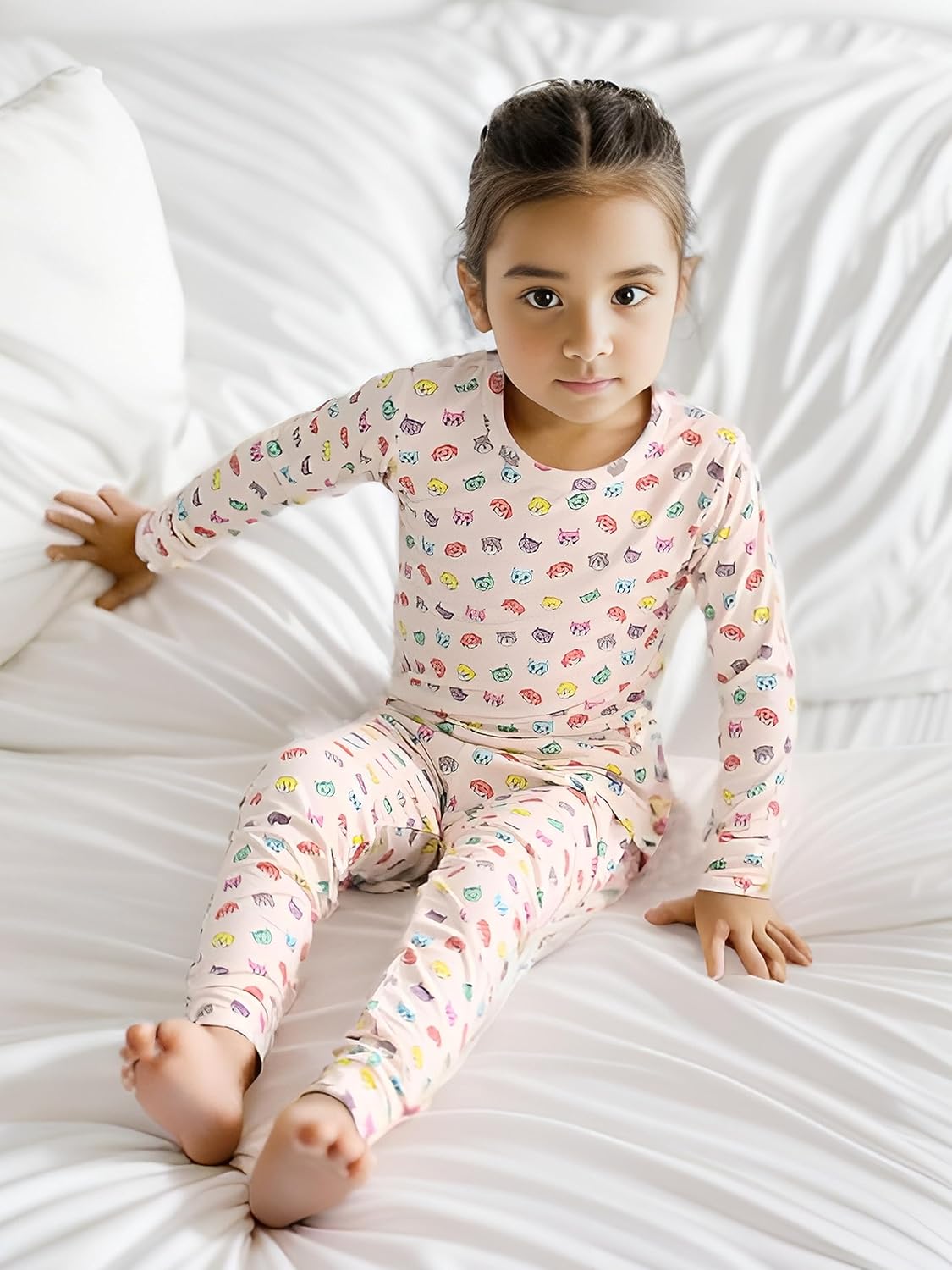 BABY 2T-10Y Toddler Kids Girls Boys Soft Comfy Viscose 2pcs Set Long Sleeve Plain Shirts and Pants Sets