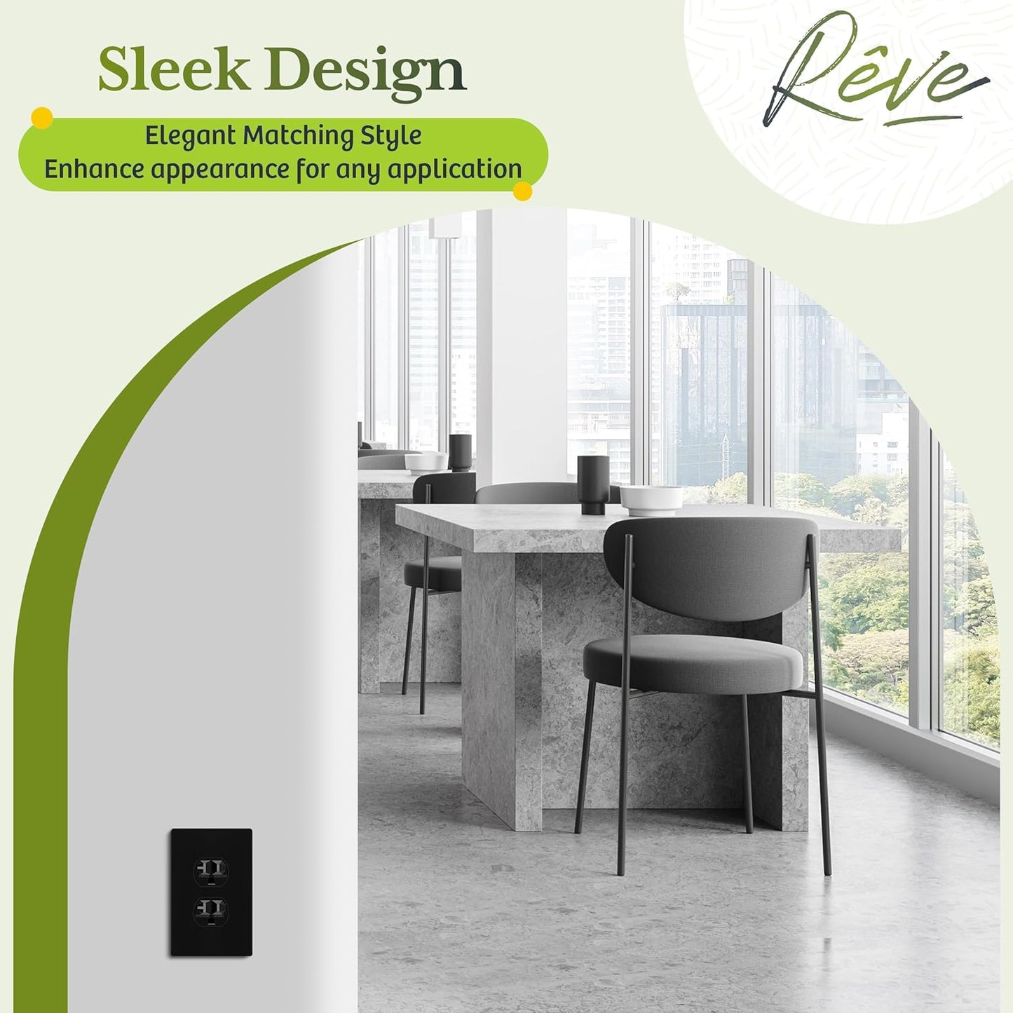 TG Mid-Size Screwless Duplex Wall Plate, Child Safe Receptacle Outlet Cover, Medium Size 1-Gang 4.88" H x 3.11" L, Polycarbonate Thermoplastic, UL Listed, SP-MS1-BK, Black (1 Pack)