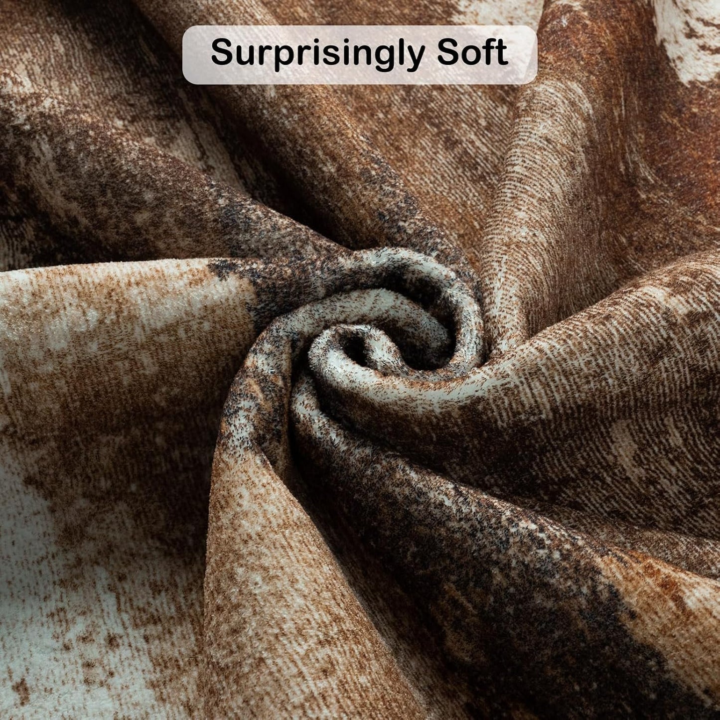 Washable Runner Rug, 2'6''x8' Kitchen Rugs Brown Long Runner Rugs with Rubber Backing, Abstract Non-Slip Carpet Runners for Hallways, Kitchen, Bedroom, Laundry, Entrance