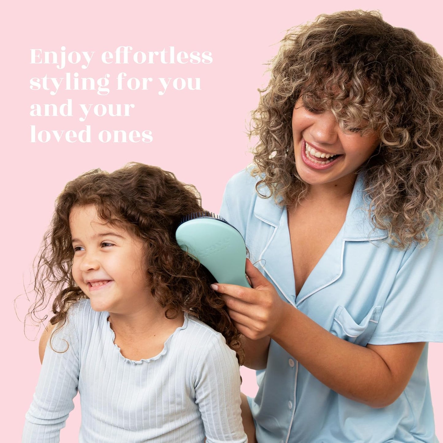 Crave Naturals Glide Thru Detangling Brush for Natural, Curly, Straight, Wet or Dry Hair - Gentle Detangler Styling Tool for Adults, Kids, Toddlers and Little Girls - 7.5 x 3 in, Turquoise