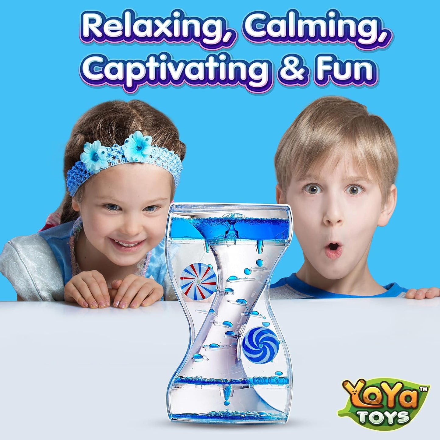 YoYa Toys Liquimo Liquid Motion Bubbler Duple Wheel for Kids - Satisfying Toys for Stress, Anxiety Relief, Autism - Fidget Toy Can Be Used As an Office Desk Toy Timer, Holiday Stocking Stuffers
