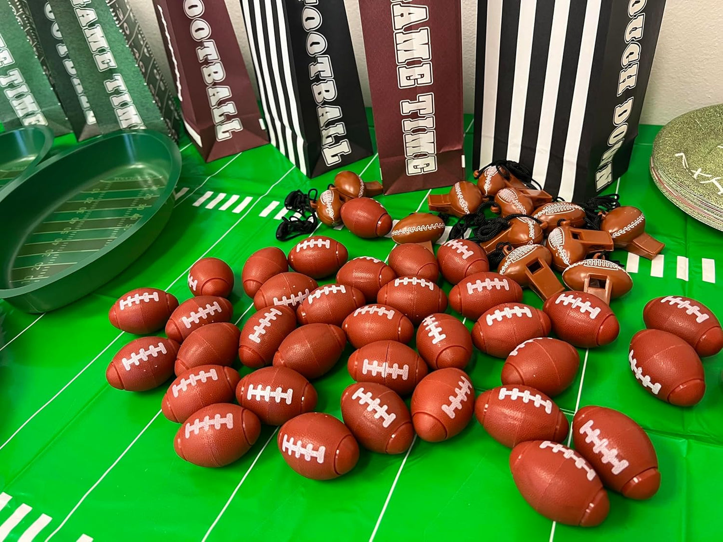 GIFTEXPRESS Football Fidget Spinners - 36 Piece Brown Color Kids 2" Party Favor Toys - Bulk Mini Foot Ball Stress Toy for Boys & Girls Birthday Gift