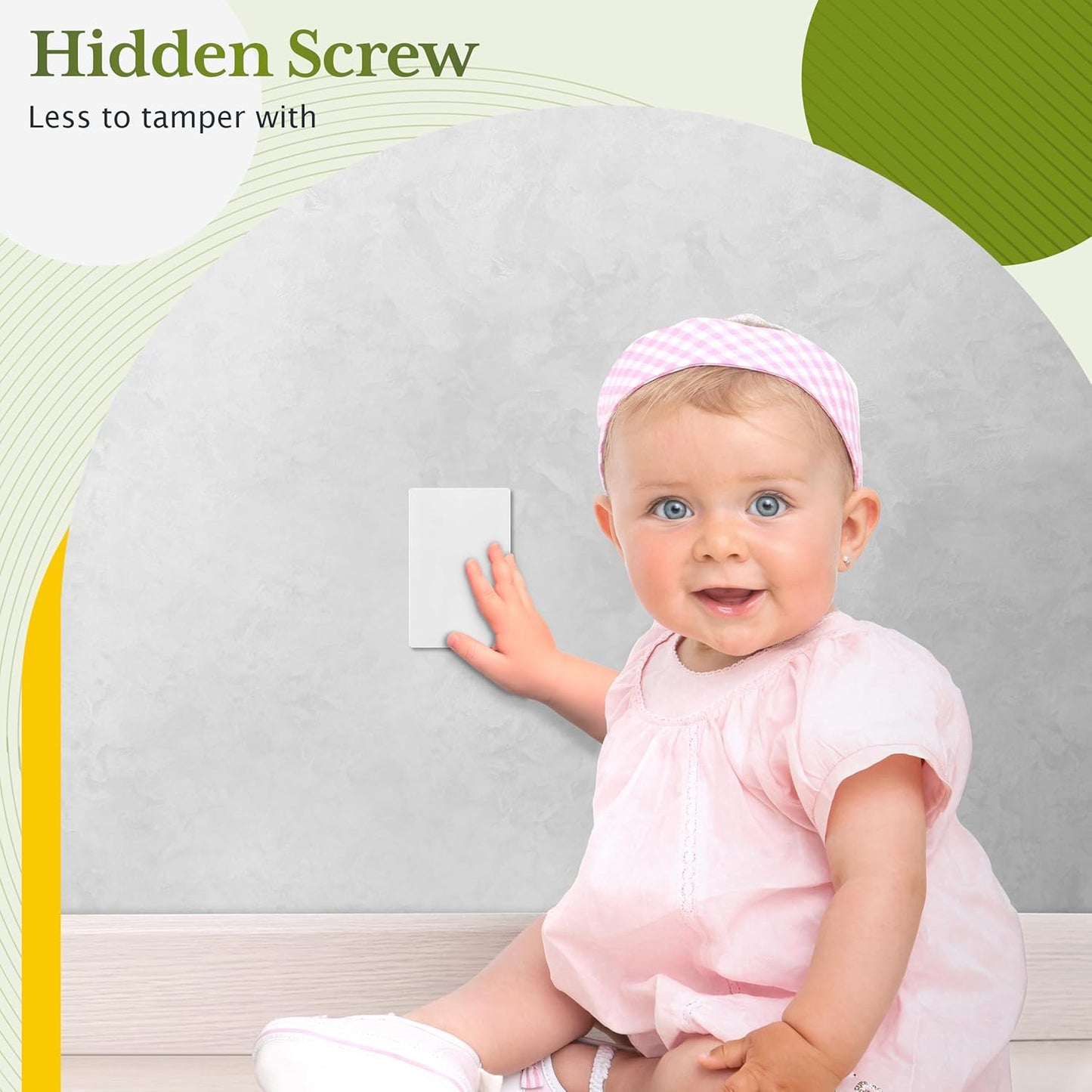 TG Mid-Size Screwless Blank Wall Plate, Child Safe Blank Device Outlet Cover, Medium Size 1-Gang 4.88" H x 3.11" L, Polycarbonate Thermoplastic, UL Listed, SP-MB1-W10P, White (10 Pack)