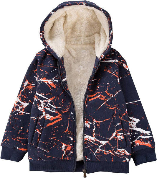 Bumeex Kids Boy's Girl's Sherpa Fleece Lined Jacket Spring Fall Winter Zip up Sweatshirt Hoodie 2-14Y(Toddler/Kid)