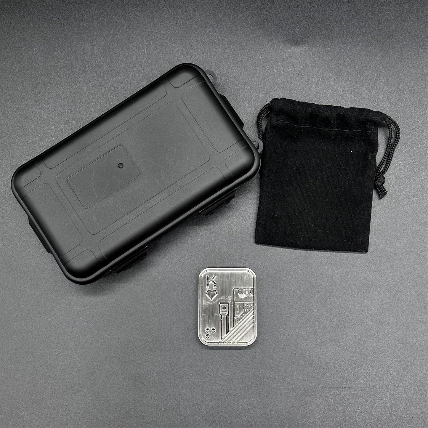 Metal Poker Fidget Slider EDC Adult Fidget Toys ADHD Tool Anxiety Stress Relief Toys Office Desk Toys Gifts for Boyfriend and Father (Silver Skull)