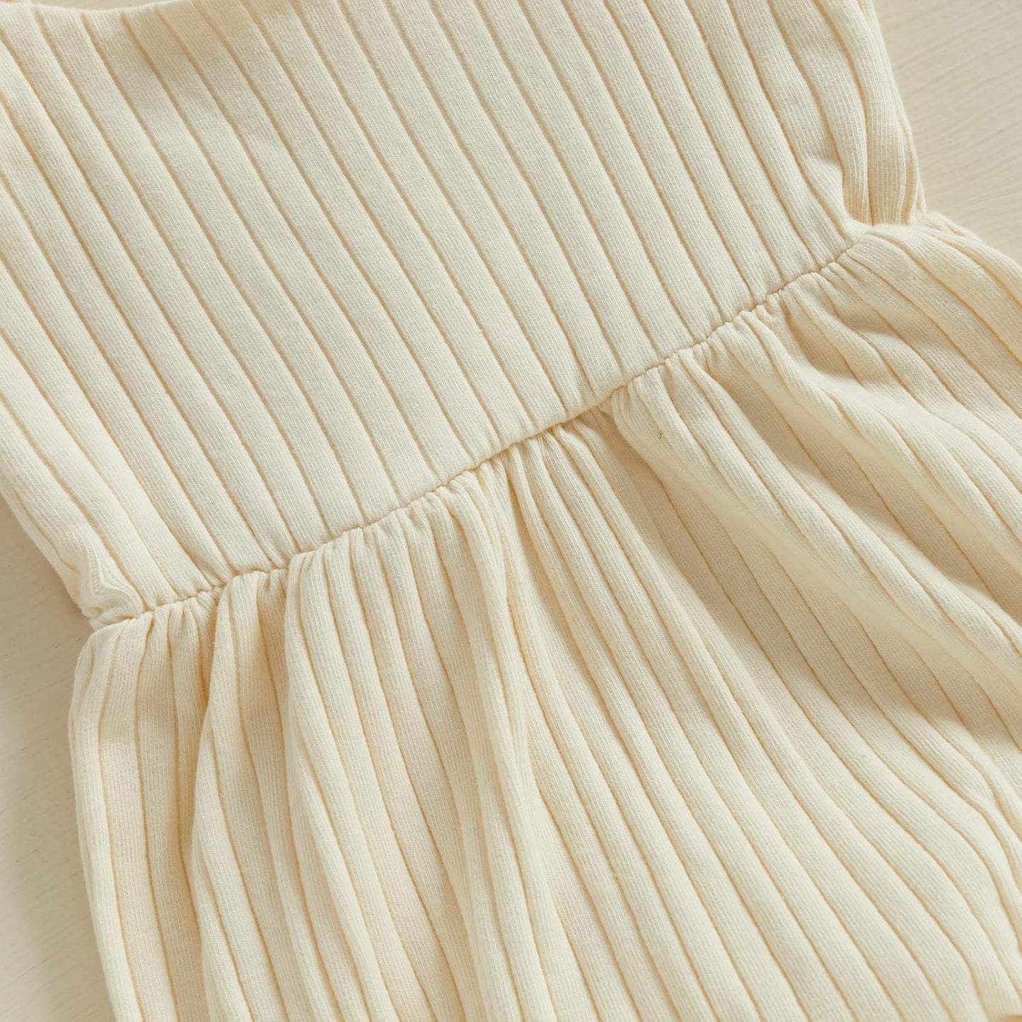 Newborn Infant Baby Girl Romper Ribbed Knit Sleeveless Spaghetti Strap One Piece Jumpsuit Bodysuit Summer Clothes