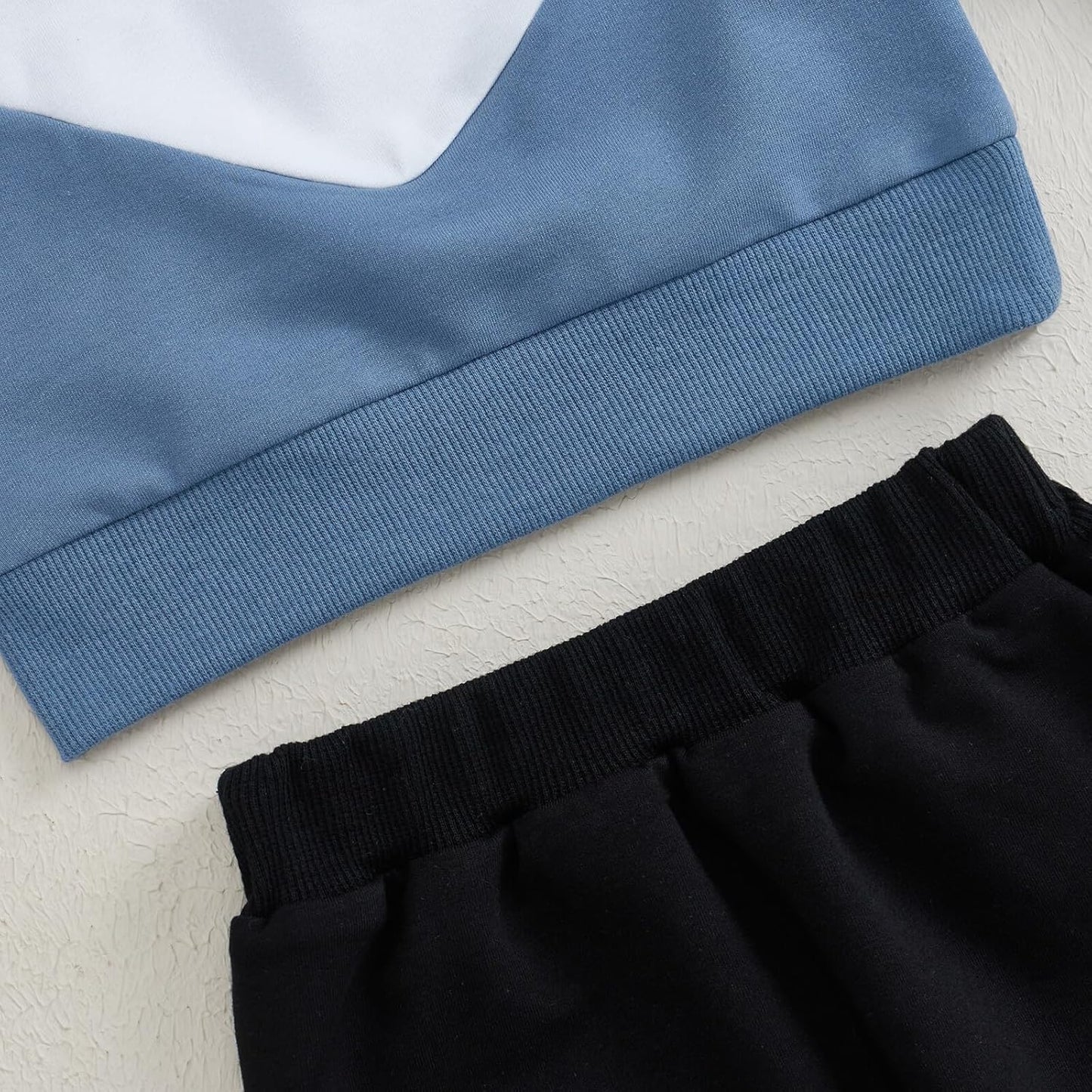 Kupretty Toddler Baby Boy Fall Winter Clothes Color Block Long Sleeve Sweatshirt Pullover Tops + Joggers Pants Outfit Set