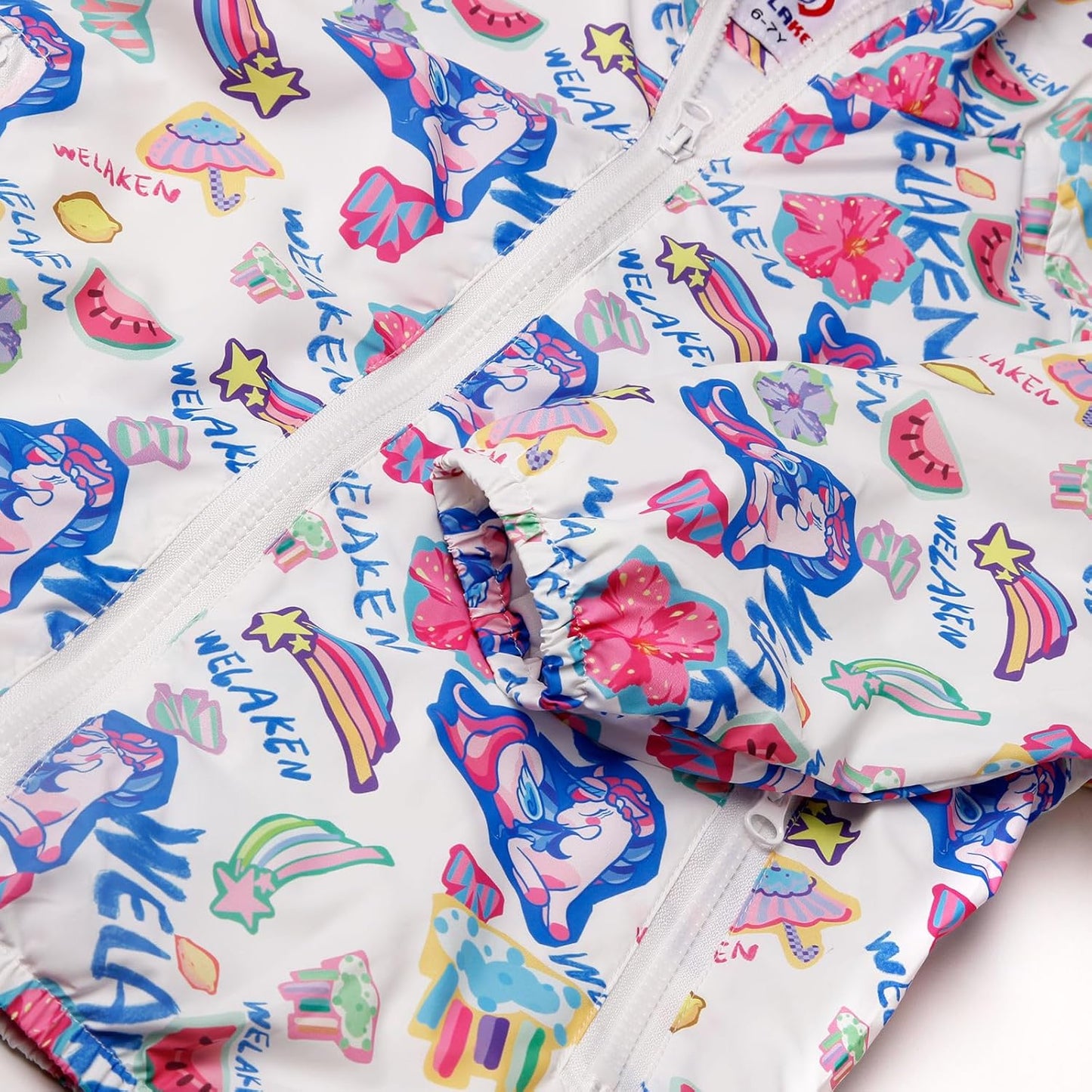 WELAKEN Lightweight Jacket for Girls Kids & Toddler II Girls' Print Water-Resistant Jacket