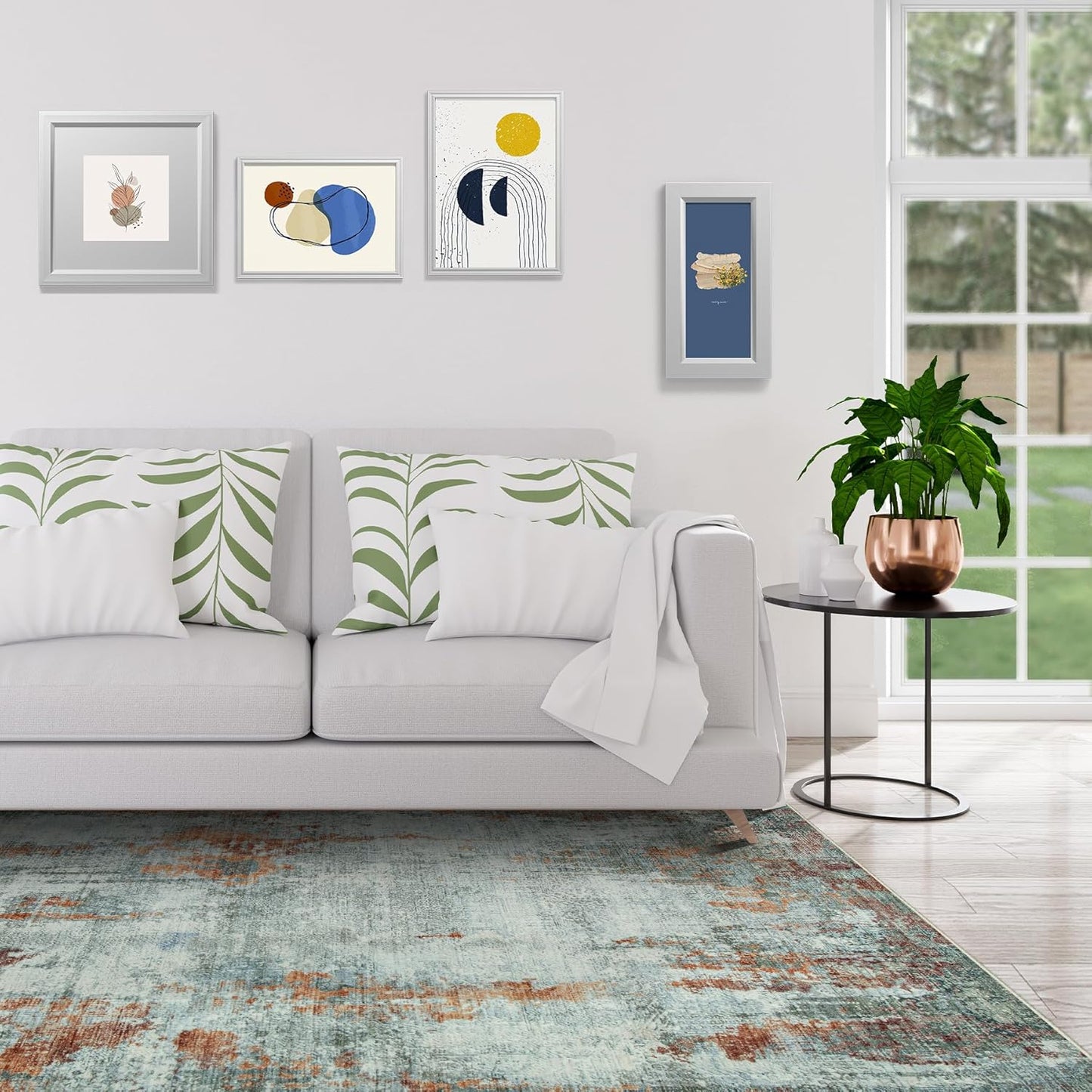 8x10 Area Rugs for Living Room Rug Washable: Modern Large Rug for Dining Room Bedroom Carpet Non Slip 8 by 10 Indoor Abstract Nursery Home Office Red Brown