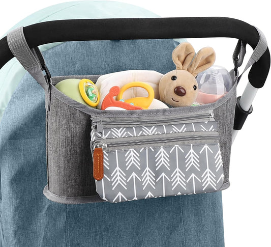 Accmor Universal Stroller Organizer with Detachable Phone Bag, Stroller Bag Caddy Organizer Stroller Accessories for Uppababy, Baby Jogger, Nuna, Doona, Britax Strollers