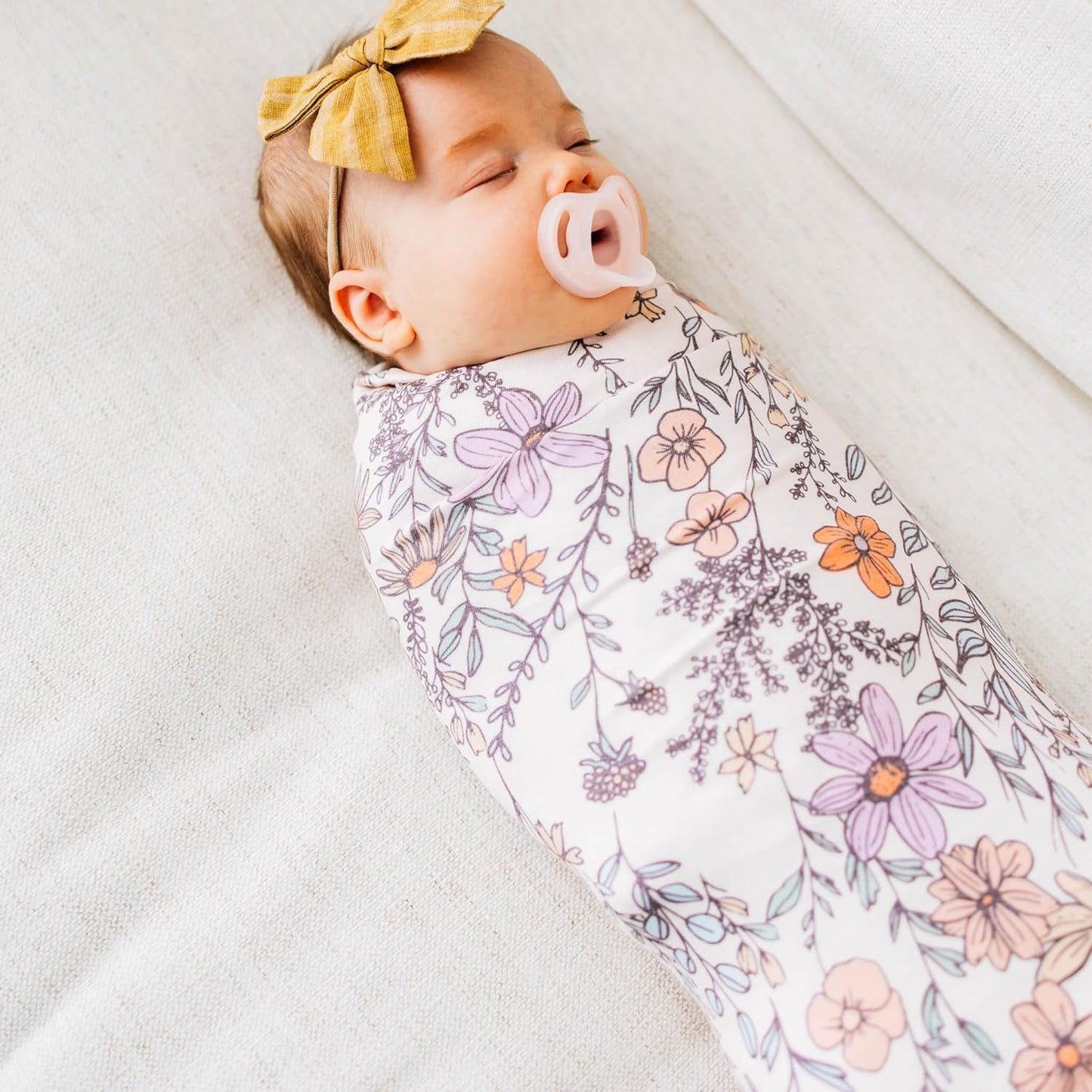 Copper Pearl Large Premium Knit Baby Swaddle Receiving Blanket Flora