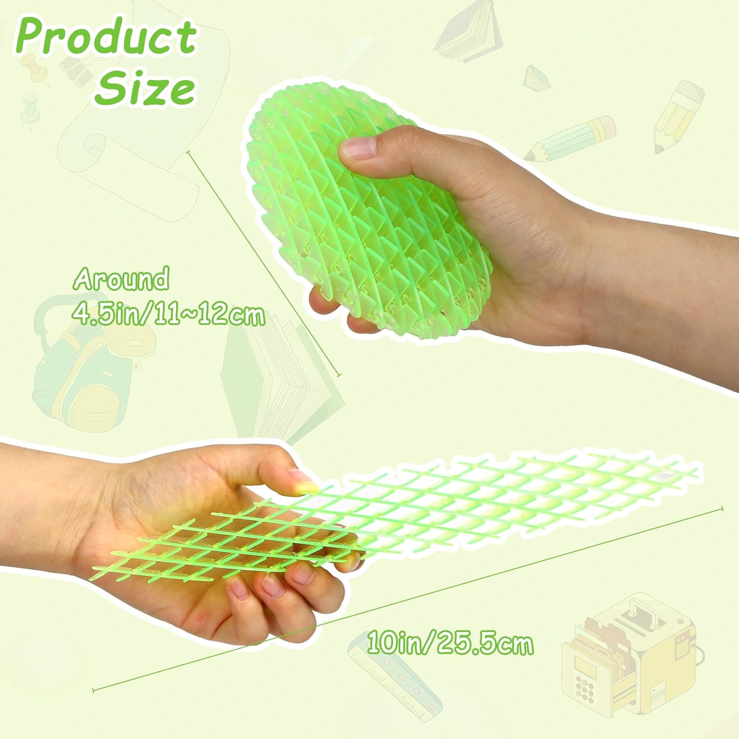 Fidget Worm Toy, 3D Elastic Fidget Toy for Kids Adult Relieving Stress Boredom, Stress and Anxiety Relief Calming Fidgets Desk Toys for Adults,Ideal Gifts (Green)