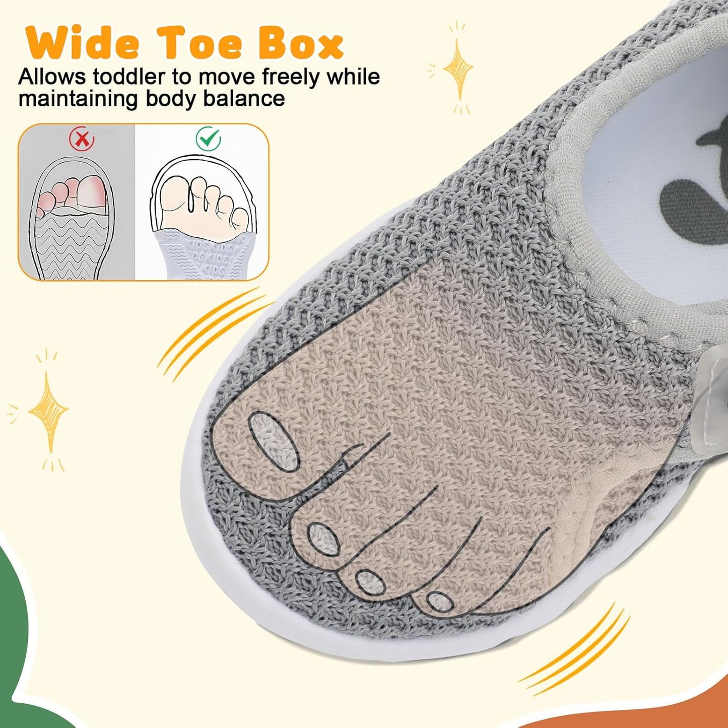 FEETCITY Baby Shoes Boys Girls First Walking Shoes Infant Sneakers Lightweight Slip On Shoe