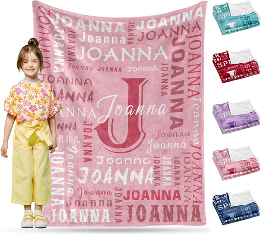 Ship Next Day, Custom Name Blanket - Printed in USA, Personalized Baby Blankets for Girls, Baby Blanket with Name, Ultra-Soft Cozy Fleece Blankets, Gifts for Boys & Girls Kids Teen Girl New Mom