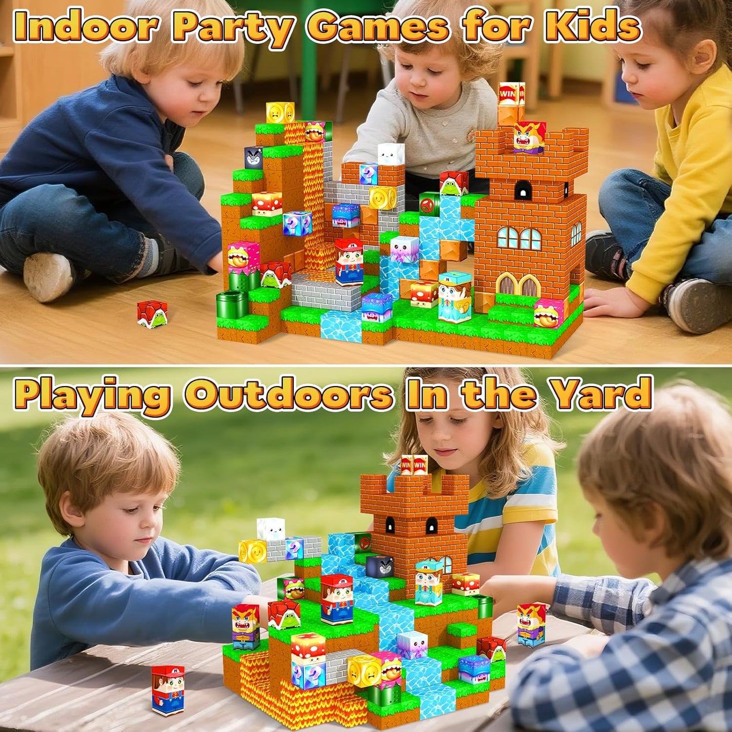 Magnetic Blocks Building Games Kids Toys for 3 4 5 6 7 8 9 10 11 12 13 Year Old Boys Girls, Magnetic Cubes Montessori Sensory Toys for Ages 3+ Travel Party Christmas Birthday Gifts