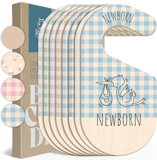 Baby Closet Dividers - Blue Baby Clothes Organizer for Nursery Decor, Storage & Organization - 8 Size Closet Dividers for Hanging Clothes, Gender Neutral Nursery Must Haves & Essentials
