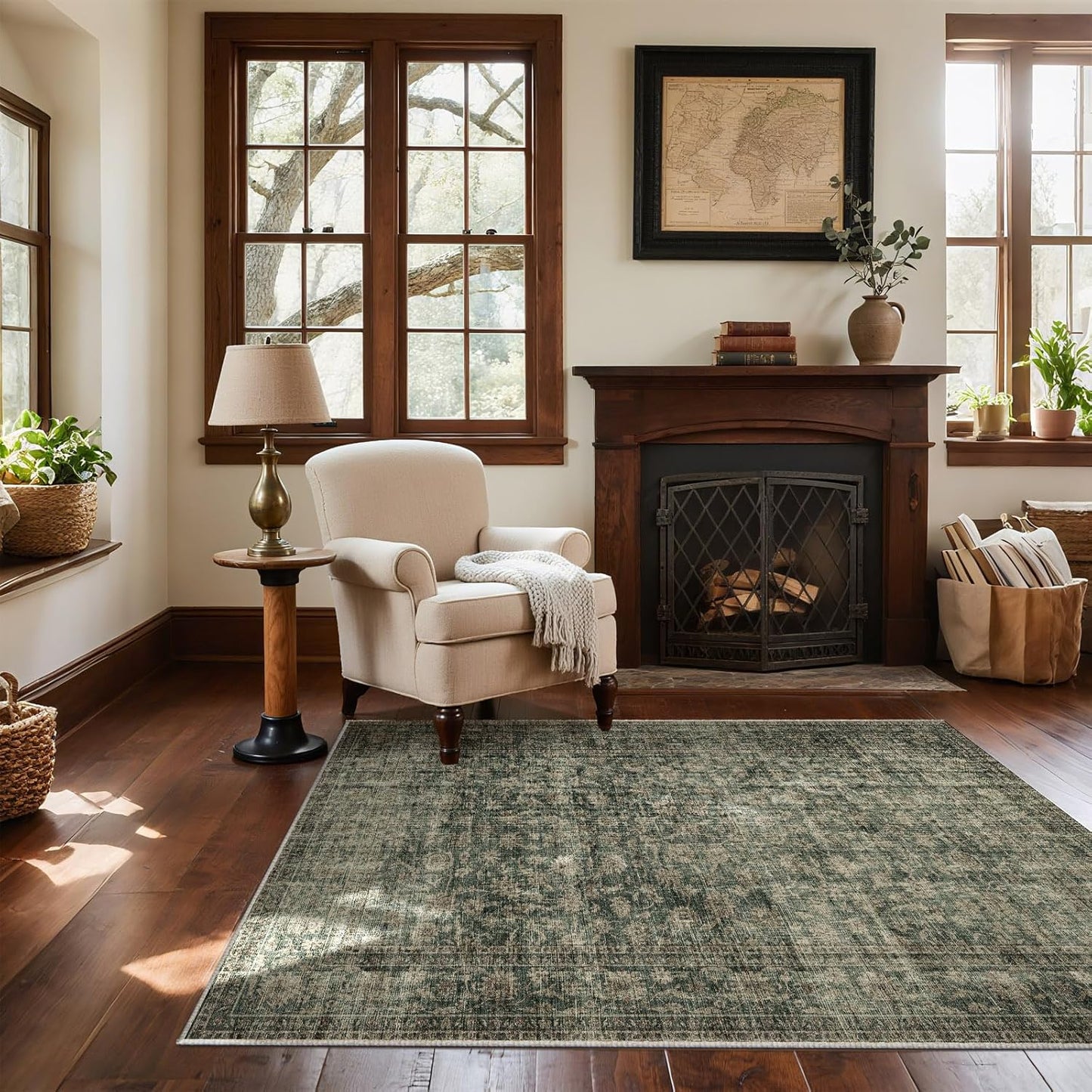 Machine Washable Throw Rugs for Entryway: Door Mat Indoor Entrance 3x5 Rug Boho Small Area Rug Non-Slip Low Pile Kitchen Rug for Front Door Indoor Entrance Entry Kids Room