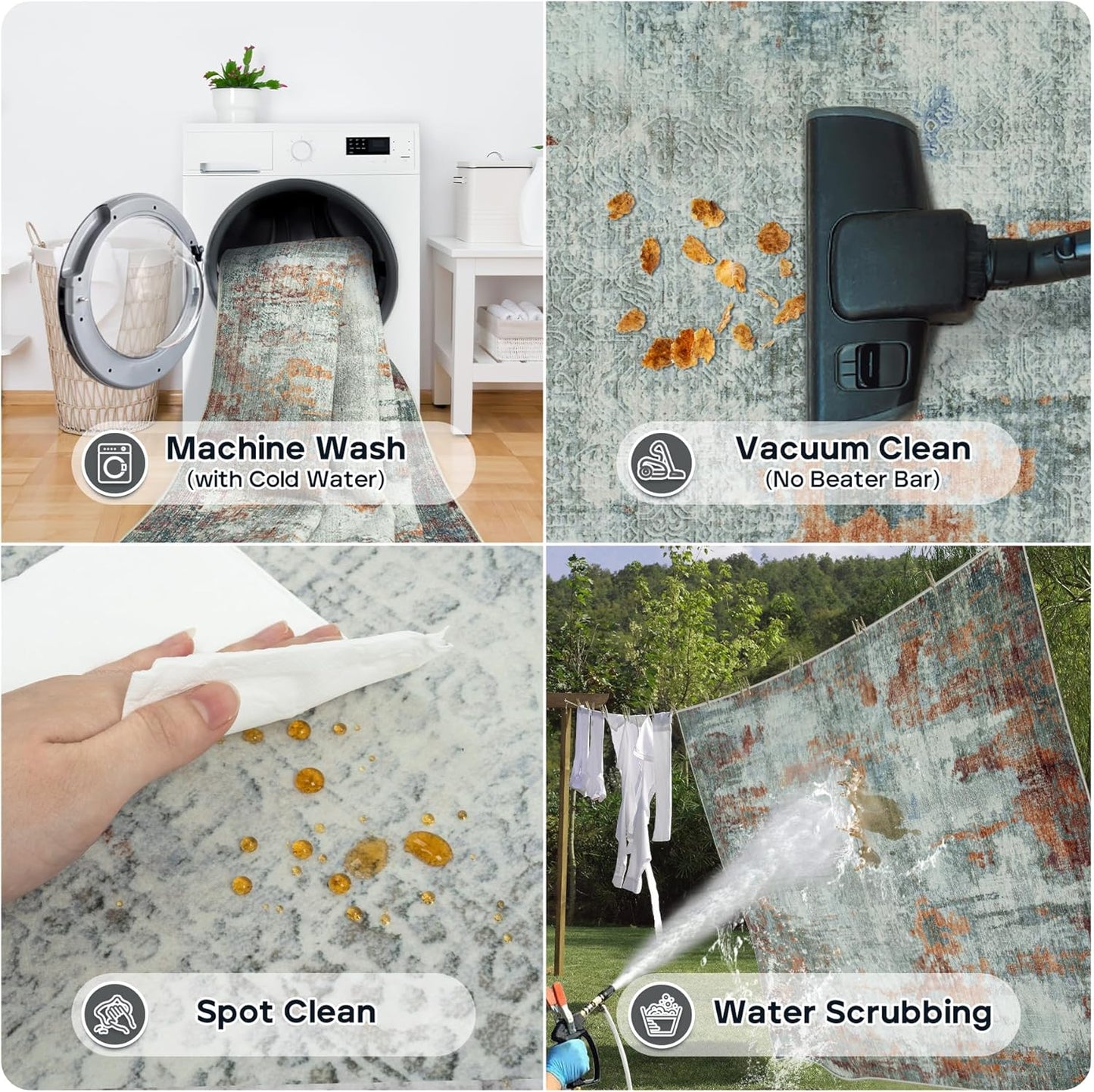 10x14 Area Rugs Large Living Room Rug Washable: Modern Abstract Rug Indoor Modern Carpet Non Slip for Dining Room Bedroom Nursery Home Office Red Brown